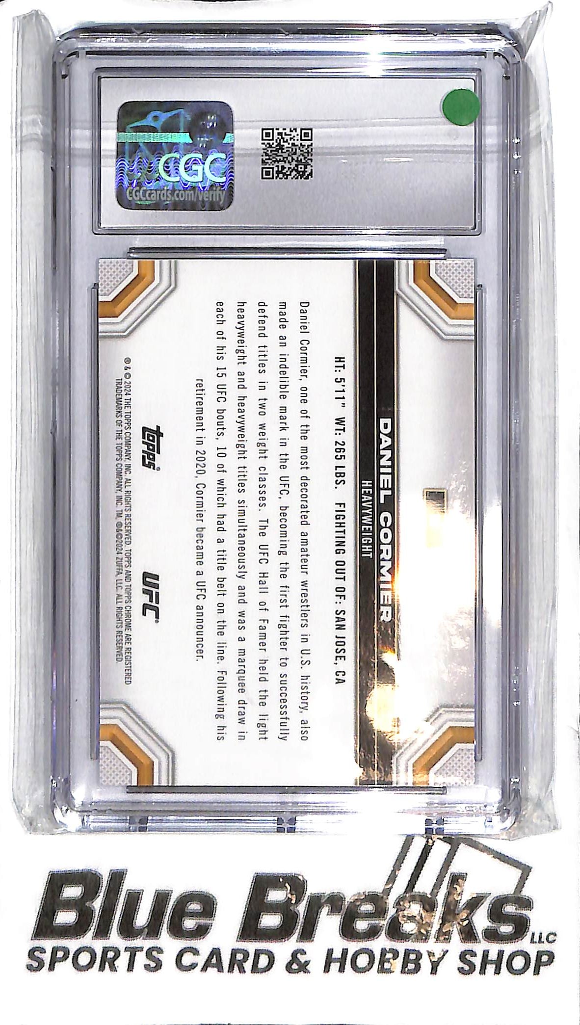 2024 Topps Chrome - Daniel Cormier #56 - Black 09/10 - CGC 10 - UFC - Heavyweight