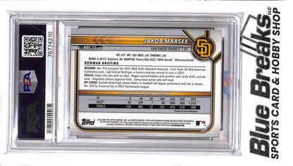 2022 Bowman Draft - Sapphire Edition - 1st Bowman - Jakob Marsee - #BDC-73 - PSA 10 - baseball - Padres