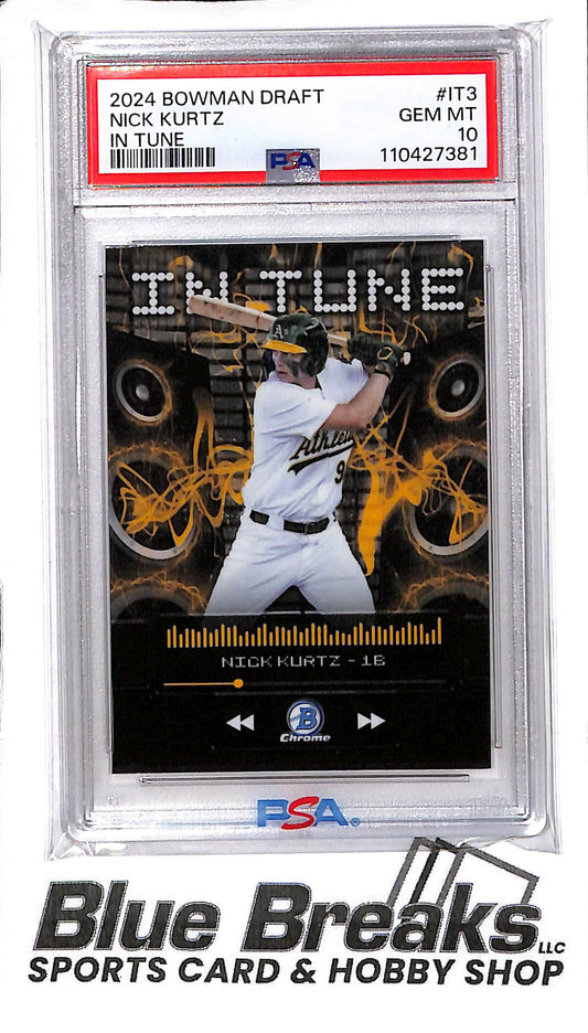2024 Bowman Draft - In Tune - Nick Kurtz - #IT-3 - PSA 10 - baseball - Athletics