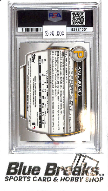 2023 Bowman Draft - Paul Skenes 1st Bowman Auto - CDA-PS - PSA 9 - Baseball - Pirates