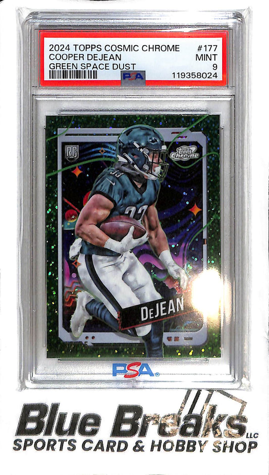2024 Topps Chrome Cosmic - Cooper DeJean #177 - Green Space Dust 33/75 - RC - PSA 9 - Football - Eagles