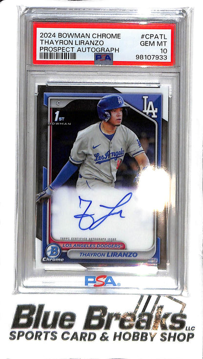 2024 Bowman Chrome - Thayron Liranzo 1st Auto - CPA-TL - PSA 10 - Baseball - Dodgers