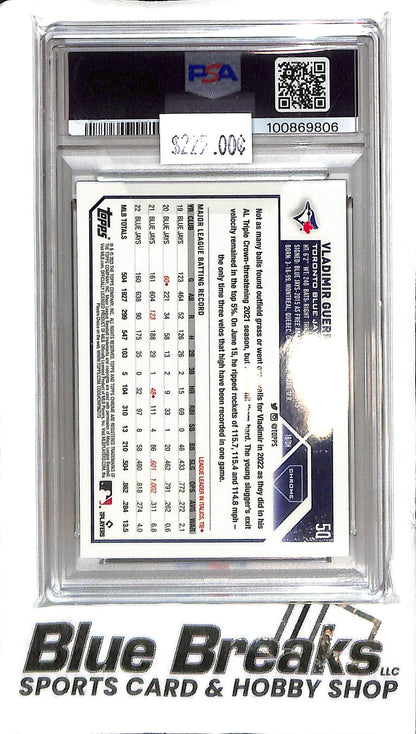 2023 Topps Chrome - Vladimir Guerrero Jr. #50 - SP Gold Speckle 03/50 - PSA 10 - Baseball - Blue Jays