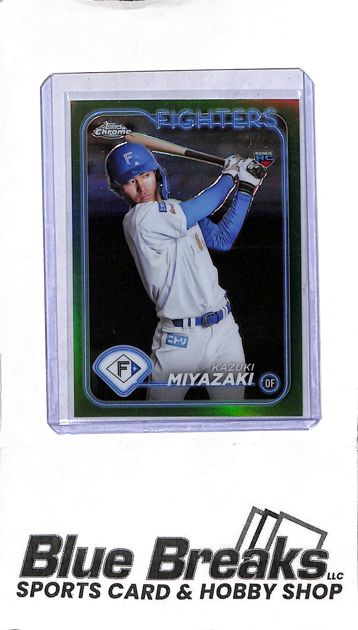 2024 Topps Chrome NPB - Kazuki Miyazaki #58 - Green 19/99 - RC - Japanese Baseball - Fighters