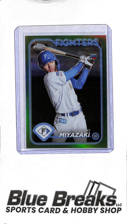 2024 Topps Chrome NPB - Kazuki Miyazaki #58 - Green 19/99 - RC - Japanese Baseball - Fighters