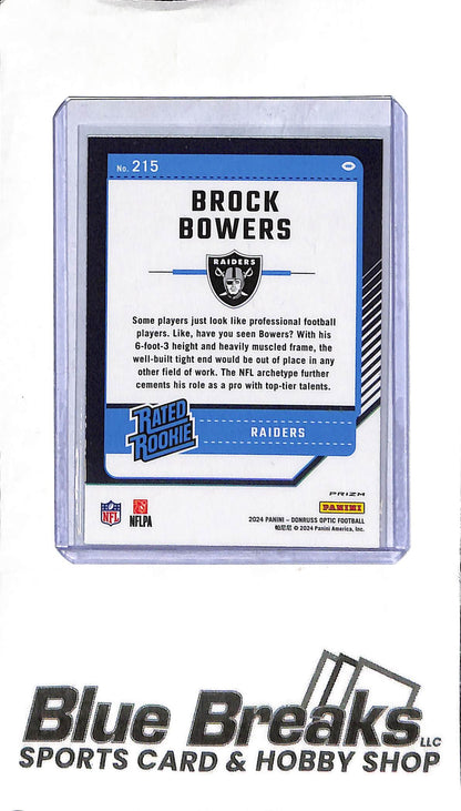 2024 Donruss Optic - Brock Bowers #215 - Green Velocity - RC - Football - Raiders