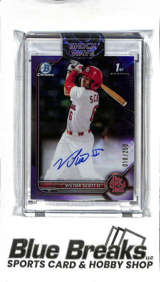 2022 Bowman - Victor Scott II 1st Bowman Auto - CDA-VS Purple 018/250 - Baseball - Cardinals