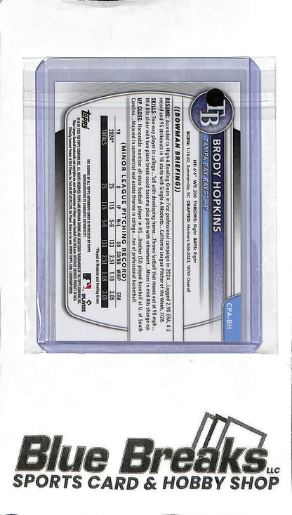 2025 Bowman - Brody Hopkins 1st Bowman Auto - CPA-BH Purple 226/250 - Baseball - Rays