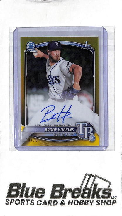 2025 Bowman - Brody Hopkins 1st Auto - CPA-BH Yellow 68/75 - Baseball - Rays