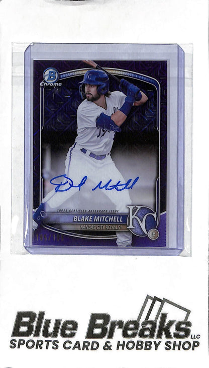 2025 Bowman Mega - Blake Mitchell Auto - BMA-BMI Purple 185/199 - Baseball - Royals