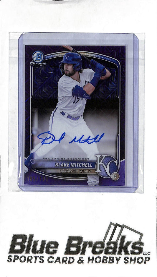 2025 Bowman Mega - Blake Mitchell Auto - BMA-BMI Purple 185/199 - Baseball - Royals