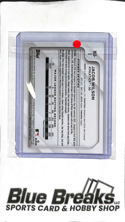 2025 Topps National Pack - Jacob Wilson RC MLB-5 - Baseball - Athletics
