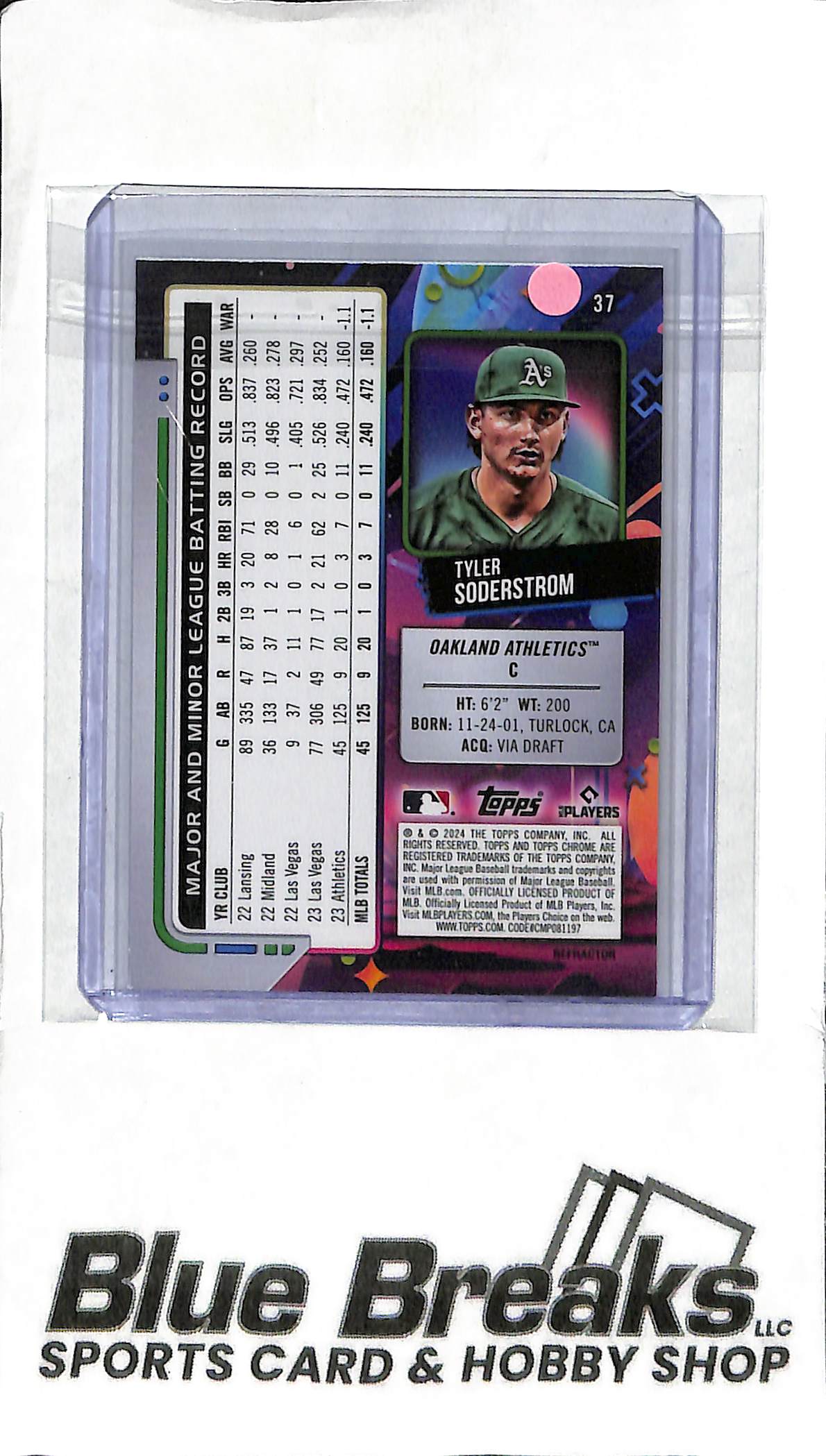 2024 Topps Chrome Cosmic - Tyler Soderstrom #37 - Refractor RC - Baseball - Athletics