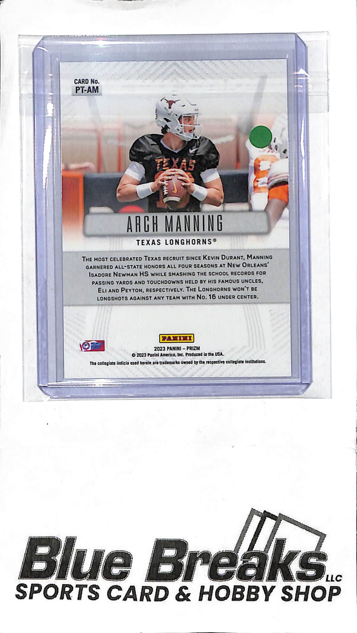 2023 Panini - Prizm - Arch Manning - #PT-AM - football - Longhorns