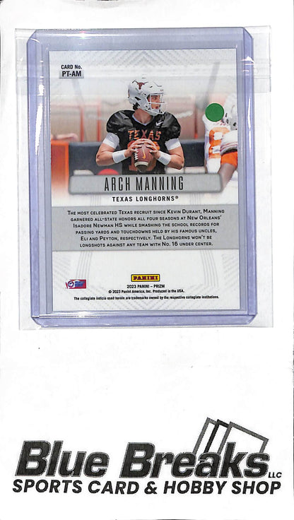 2023 Panini - Prizm - Arch Manning - #PT-AM - football - Longhorns