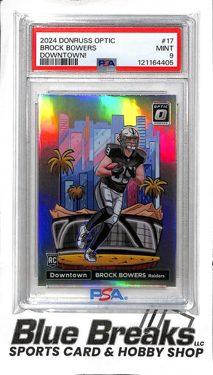 2024 Panini - Donruss Optic - Downtown! - Brock Bowers - #17 - PSA 9 - football - Raiders