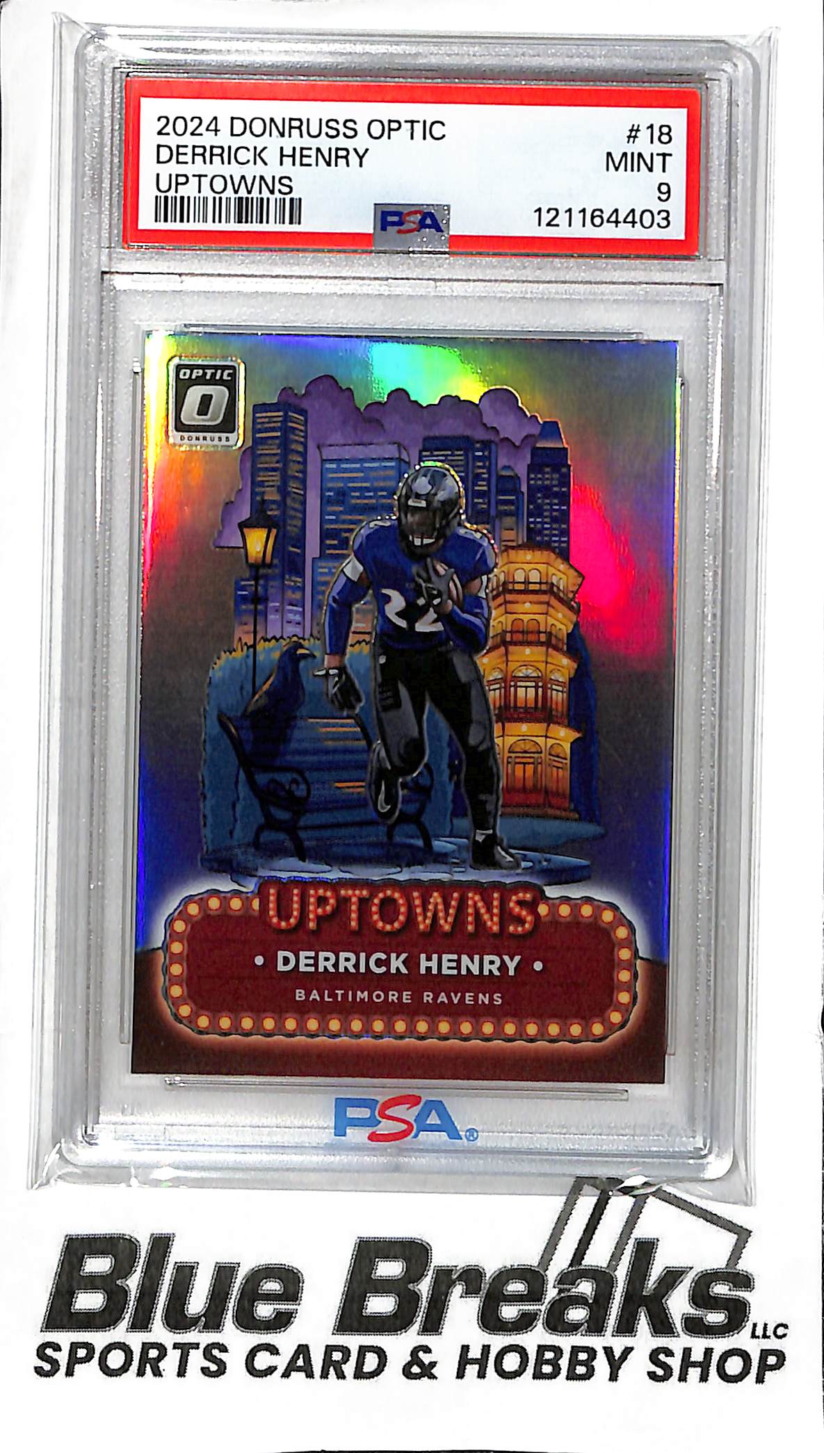 2024 Panini - Donruss Optic - Uptowns - Derrick Henry - #18 - PSA 9 - football - Ravens