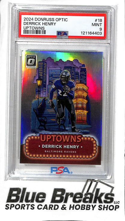 2024 Panini - Donruss Optic - Uptowns - Derrick Henry - #18 - PSA 9 - football - Ravens