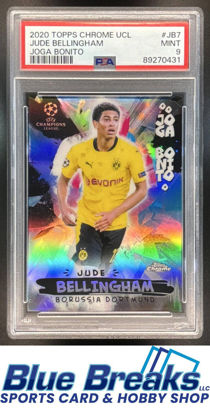 2020 Topps Chrome UEFA Champions League Jude Bellingham #JB-7 Joga Bonito Gold Bubbles PSA 9 England