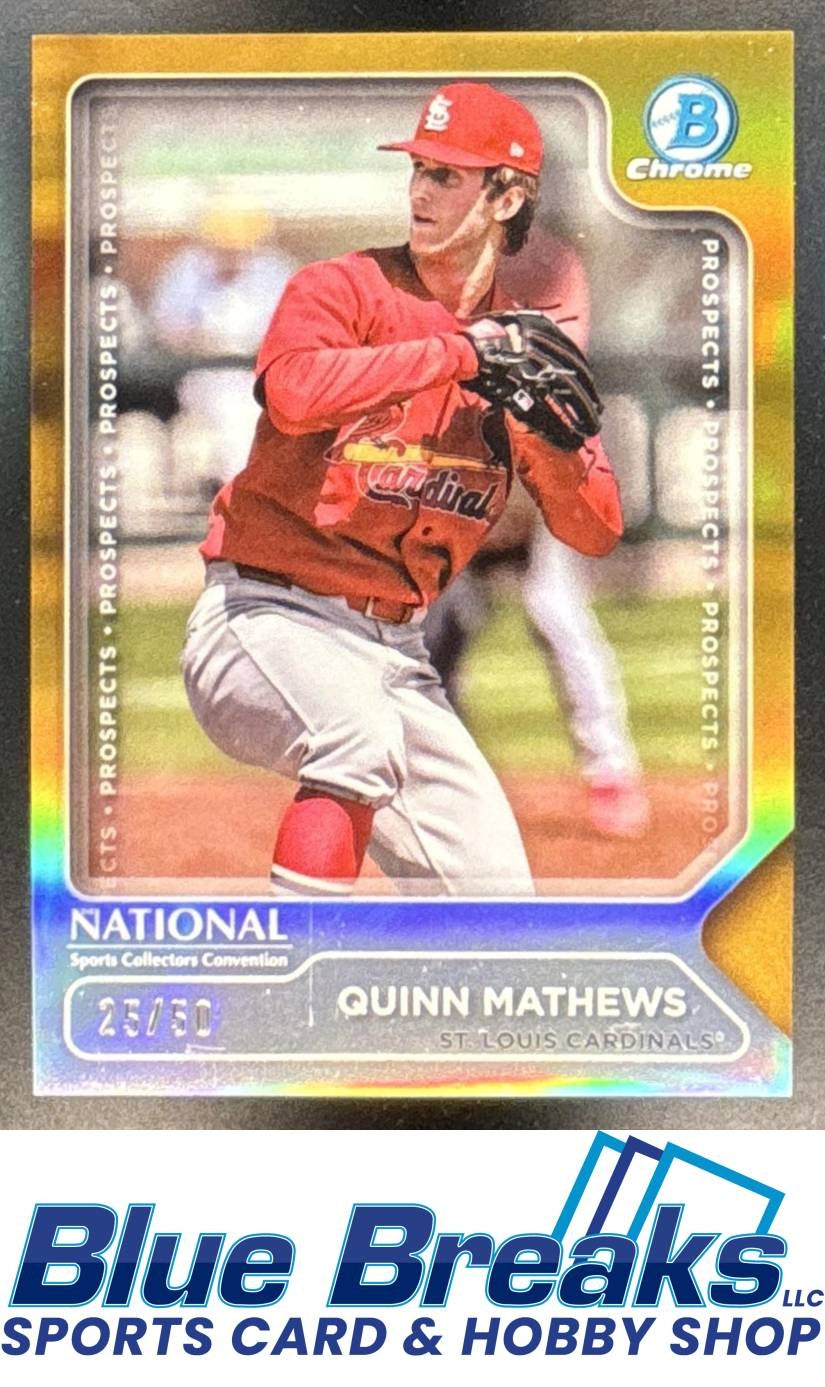 2025 Topps NSCC Silver Pack Wrapper Redemption - MLB Quinn Mathews #TP-12 Bowman Prospects Gold 25/50 St. Louis Cardinals