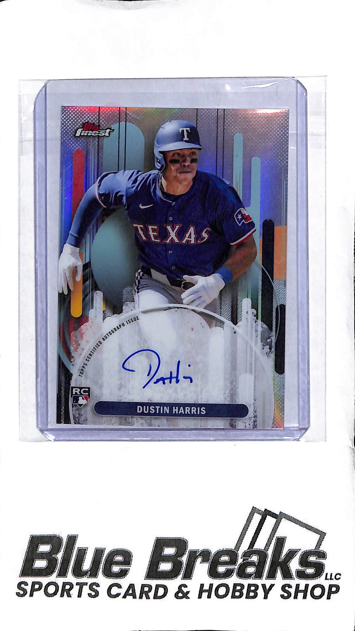 Dustin Harris FA-DH - 2025 Topps Finest - RC Auto Refractor - Baseball - Rangers