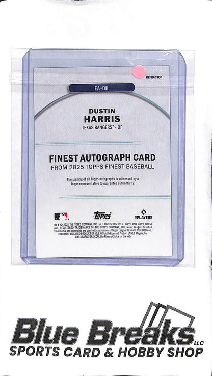 Dustin Harris FA-DH - 2025 Topps Finest - RC Auto Refractor - Baseball - Rangers