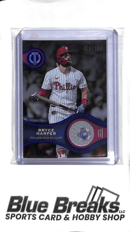 Bryce Harper SOA-BH - 2025 Topps Tribute - Relic Blue 008/150 - Baseball - Phillies
