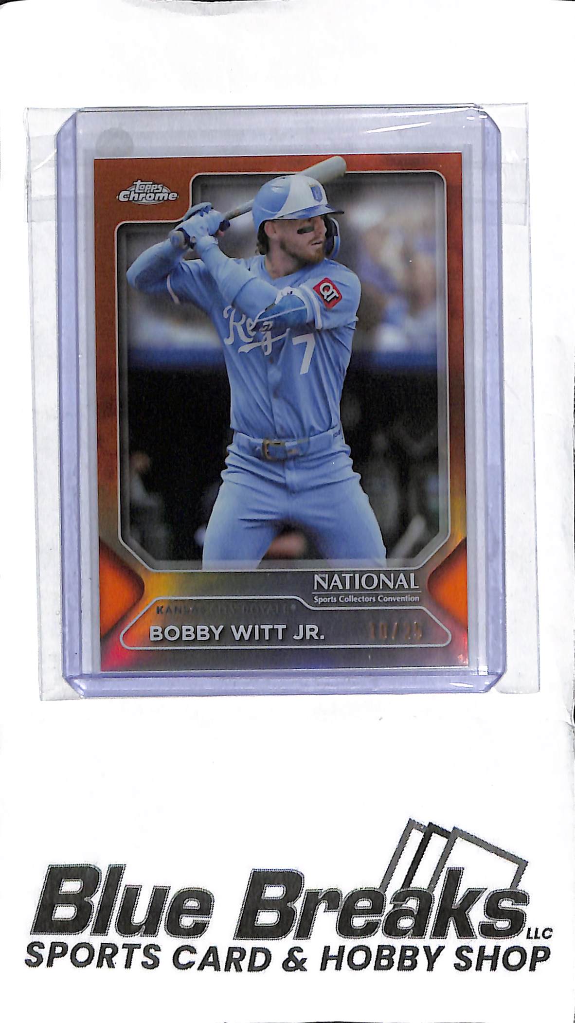 Bobby Witt Jr. MLB-12 - 2025 Topps Chrome National Pack - Orange 10/25 - Baseball - Royals