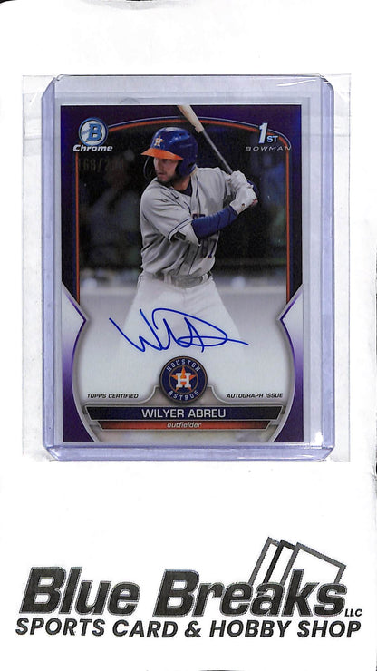 Wilyer Abreu CPA-WA - 2023 Bowman - 1st Auto - Purple 168/250 - Baseball - Astros - Red Sox