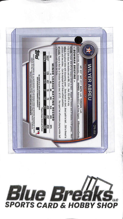 Wilyer Abreu CPA-WA - 2023 Bowman - 1st Auto - Purple 168/250 - Baseball - Astros - Red Sox