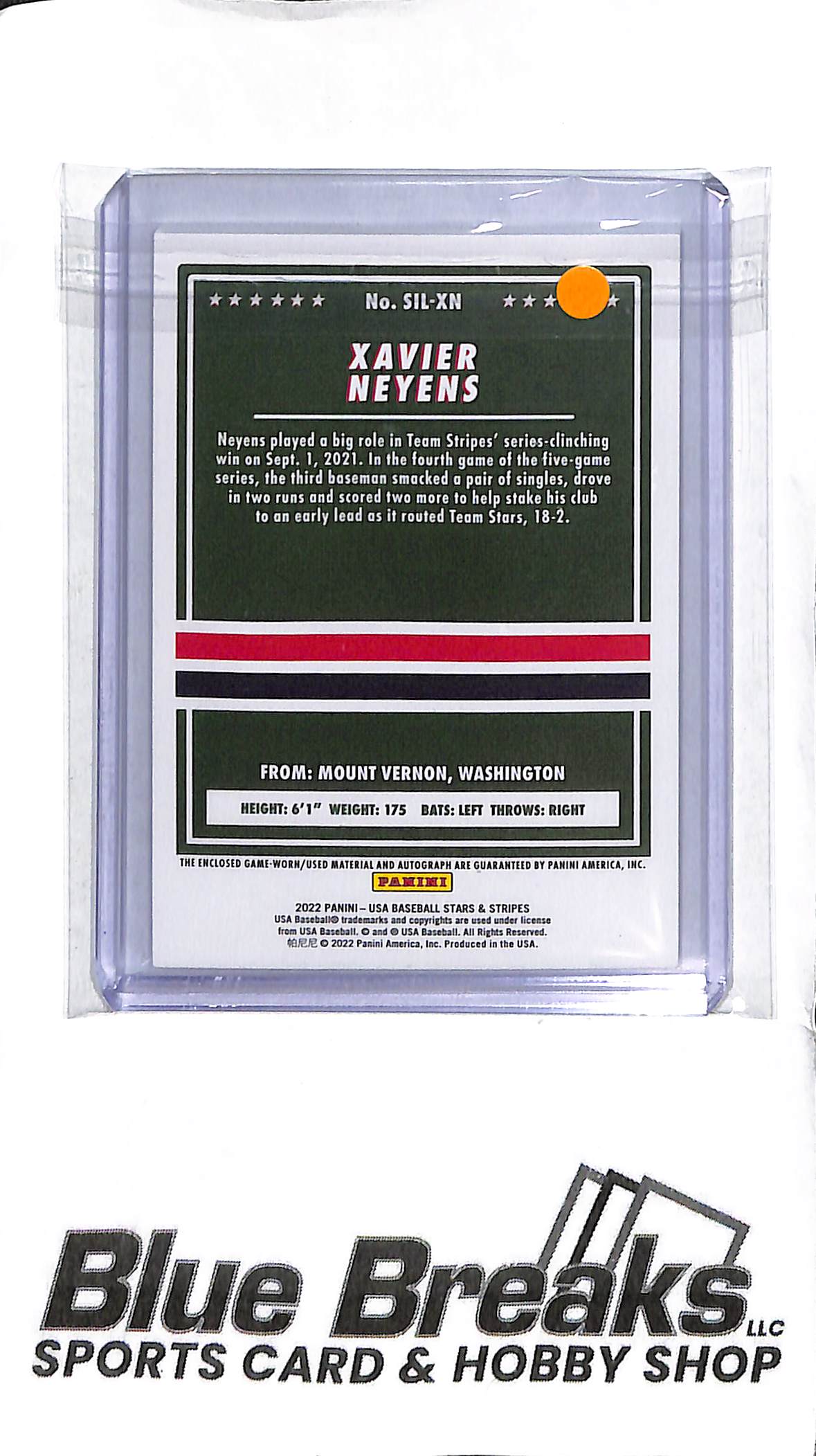 Xavier Neyens SIL-XN - 2022 Panini Stars & Stripes - Patch Auto 253/399 - Baseball - Team USA