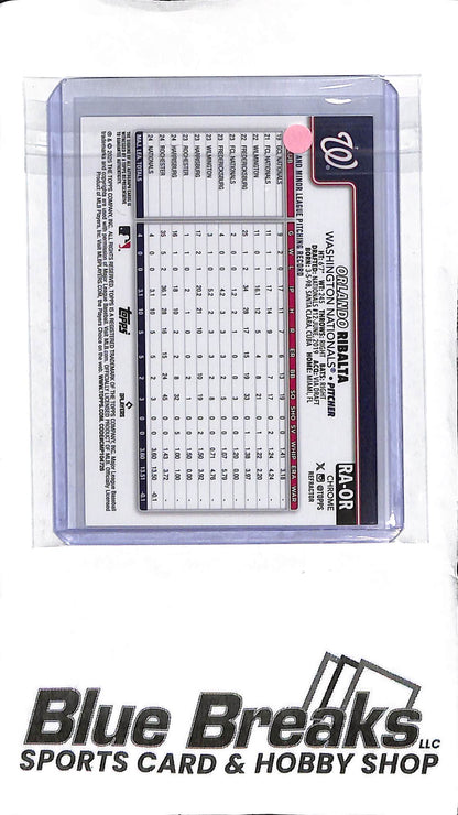 Orlando Ribalta RA-OR - 2025 Topps Chrome - RC Refractor Auto 372/499 - Baseball - Nationals