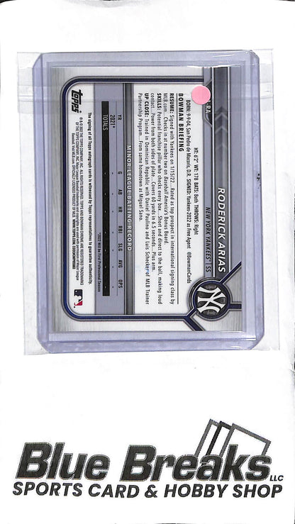 Roderick Arias CPA-RA - 2022 Bowman 1st Auto - Baseball - Yankees