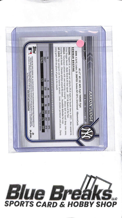 Aaron Judge #2 - 2022 Bowman - Magenta 057/299 - Baseball - Yankees