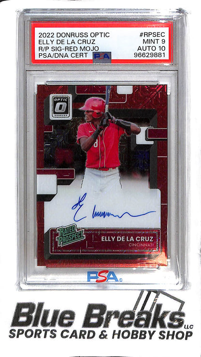 Elly De La Cruz RPS-EC - 2022 Optic - Prospect Auto 32/99 - PSA 9 Auto 10 - Baseball - Reds