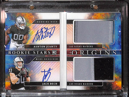 Ashton Jeanty Jack Bech RSD-LVR - 2025 Origins - Dual Rookie Patch Auto Booklet - 09/49 - Football - Raiders