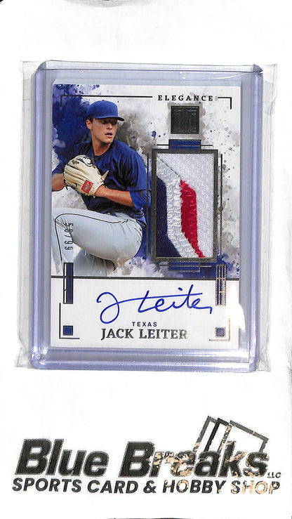 Jack Leiter EJA-JL - 2025 Impeccable - Relic Auto 58/99 - Baseball - Rangers