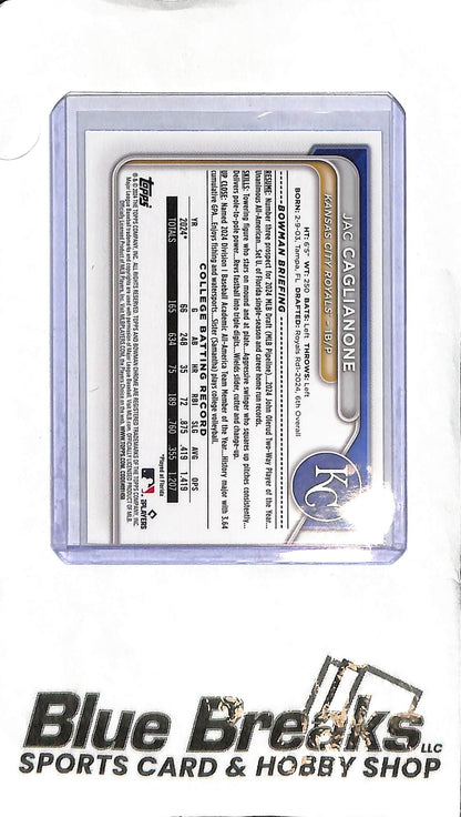 Jac Caglianone BDC-8 - 2024 Bowman Sapphire - 1st Bowman - Baseball - Royals