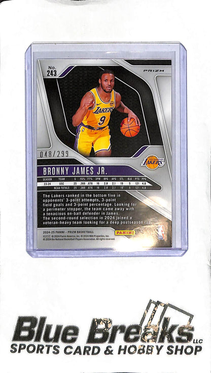 Bronny James Jr. 2024-25 Prizm - Red Wave 048/299 - Basketball - Lakers