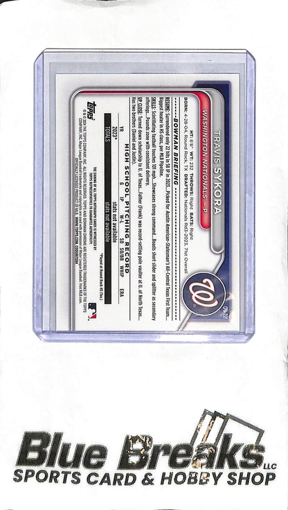 Travis Sykora CPA-TSY - 2024 Bowman - 1st Auto - Baseball - Nationals