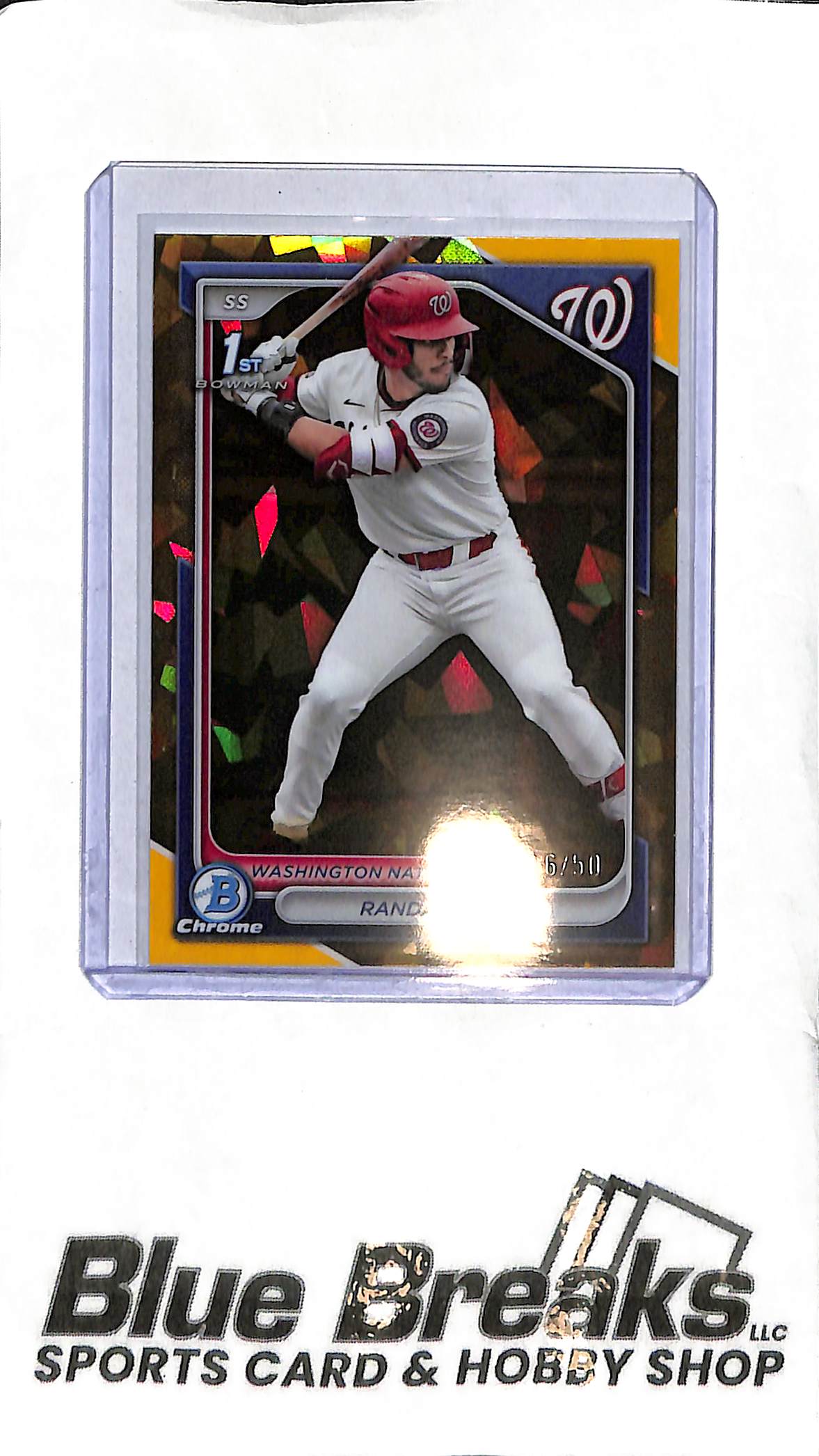 Randal Diaz BDC-199 - 2024 Bowman Sapphire - 1st Gold 16/50 - Baseball - Nationals