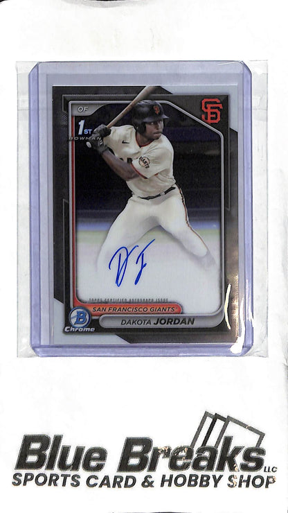 Dakota Jordan CPA-DJ - 2024 Bowman Chrome - 1st Auto - Baseball - Giants