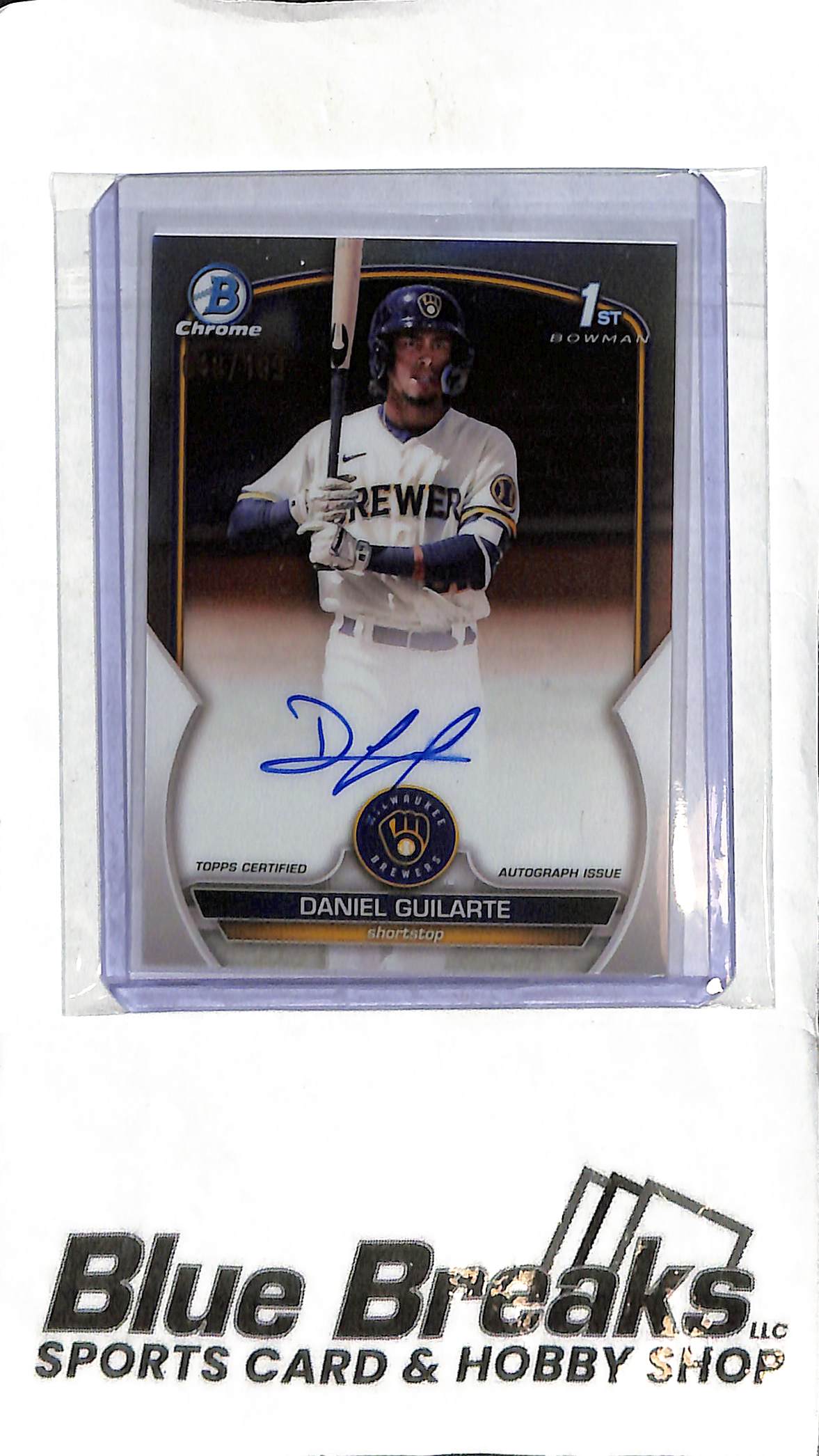 Daniel Guilarte CPA-DGE - 2023 Bowman - 1st Auto Refractor 048/499 - Baseball - Brewers