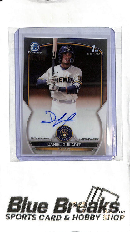 Daniel Guilarte CPA-DGE - 2023 Bowman - 1st Auto Refractor 048/499 - Baseball - Brewers
