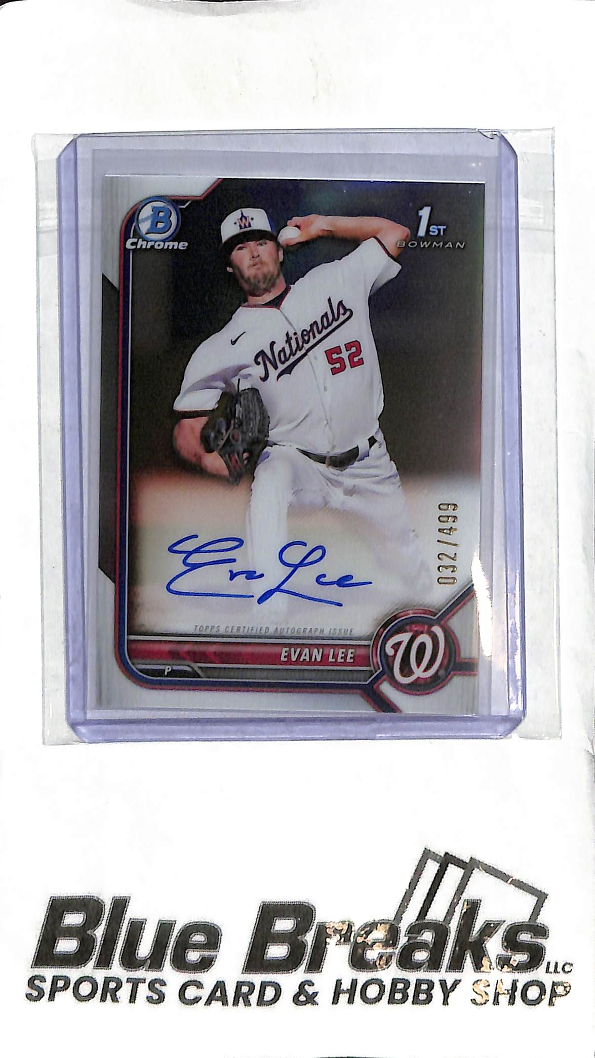 Evan Lee CPA-EL - 2022 Bowman - 1st Auto Refractor 32/499 - Baseball - Nationals