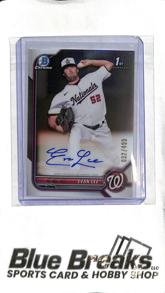 Evan Lee CPA-EL - 2022 Bowman - 1st Auto Refractor 32/499 - Baseball - Nationals