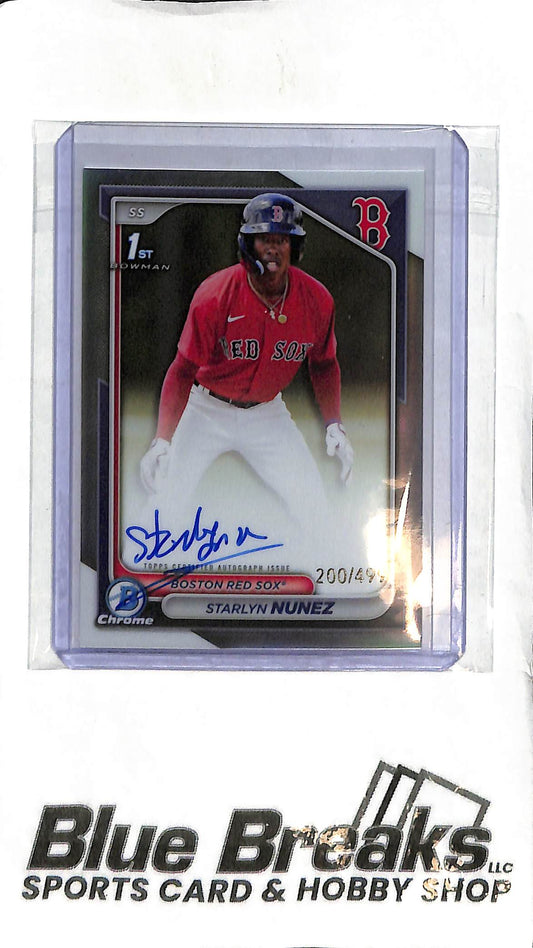 Starlyn Nunez CPA-SN - 2024 Bowman - 1st Auto Refractor 200/499 - Baseball - Red Sox