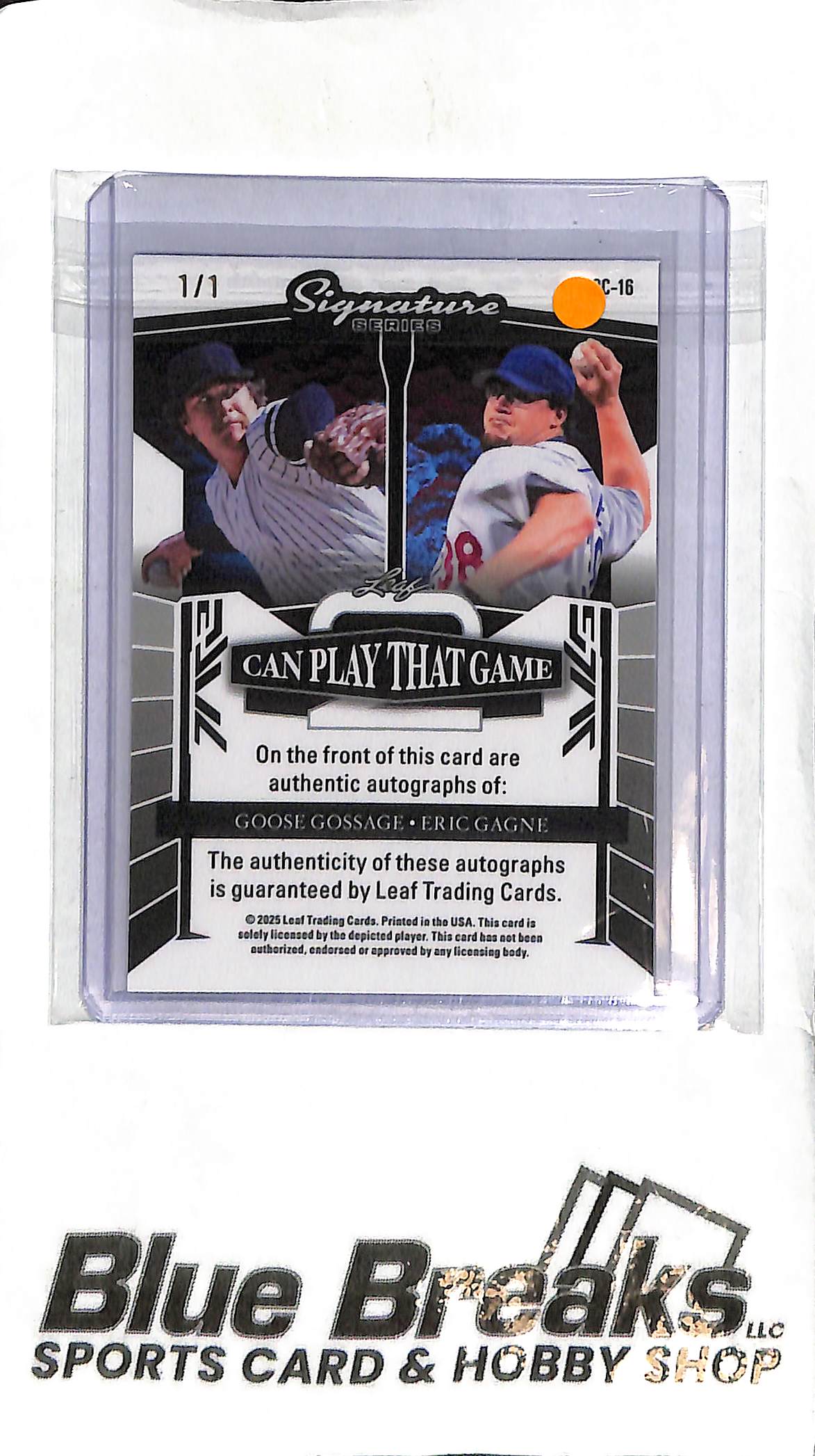 Goose Gossage Eric Gagne 2C-16 - 2025 Leaf Signature Series - Dual Auto 1/1 - Baseball - Yankees