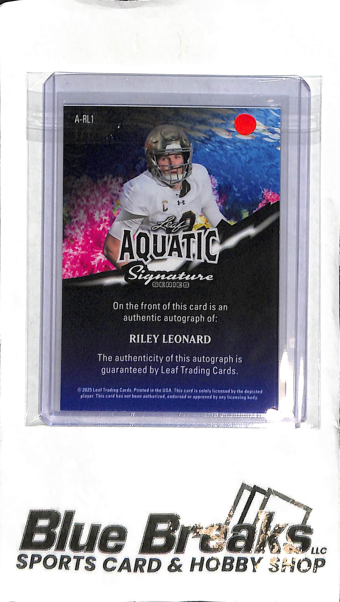 Riley Leonard A-RL1 - 2025 Leaf Signature Series - Auto 1/1 - College Football - Notre Dame