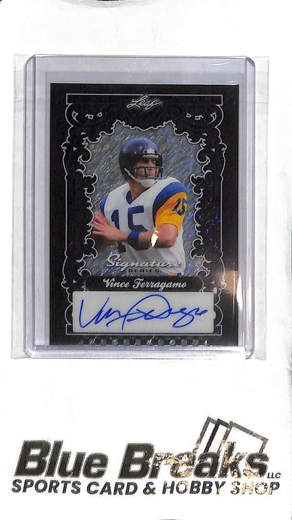 Vince Ferragamo BA-VF1 - 2025 Leaf Signature Series - Auto 1/1 - Football - Rams